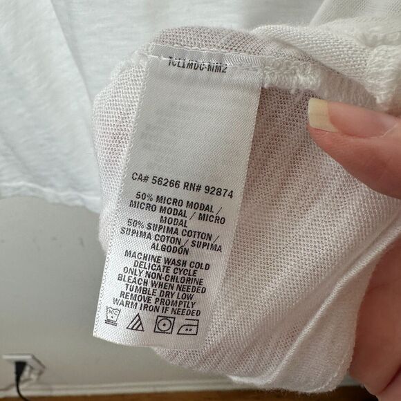 NWT Splendid White Zoe Slub Crew Tee Relaxed Loose Silhouette Light Weight M - Picture 5 of 11